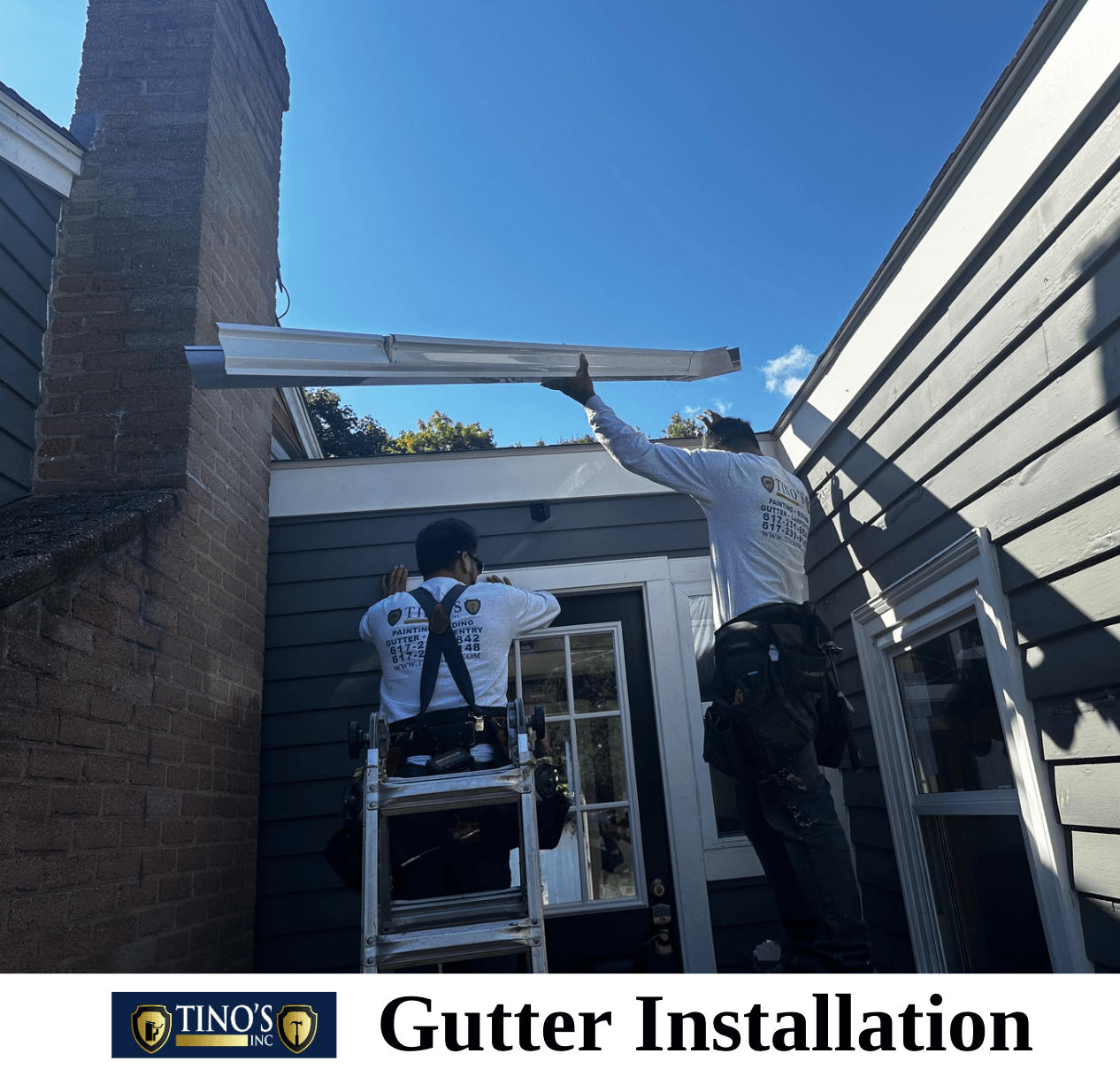 Seamless gutter Tinos inc gutter company Gutter installers