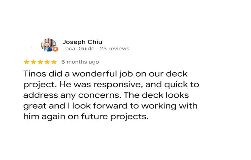 Composite Deck Building Customer Feedback