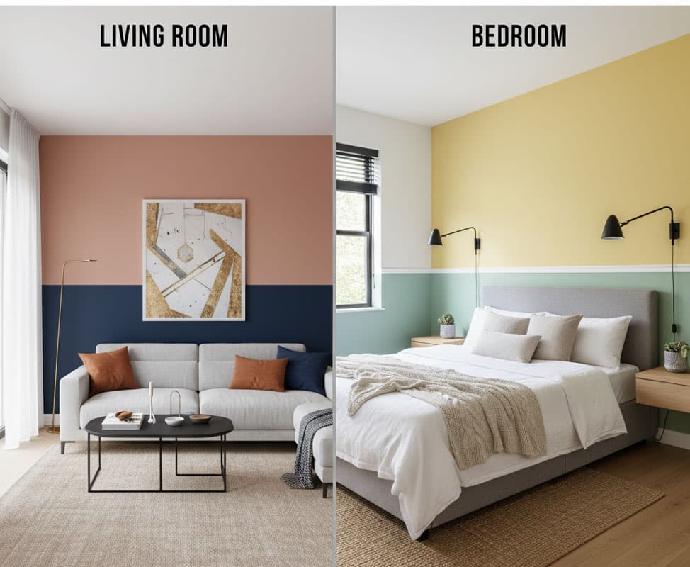 Two-Tone-Living-Rooms-Bedrooms-Interior-Painting