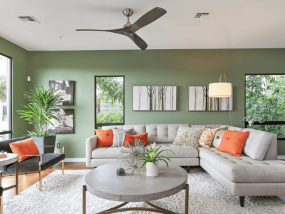 Earthy Greens living room painting