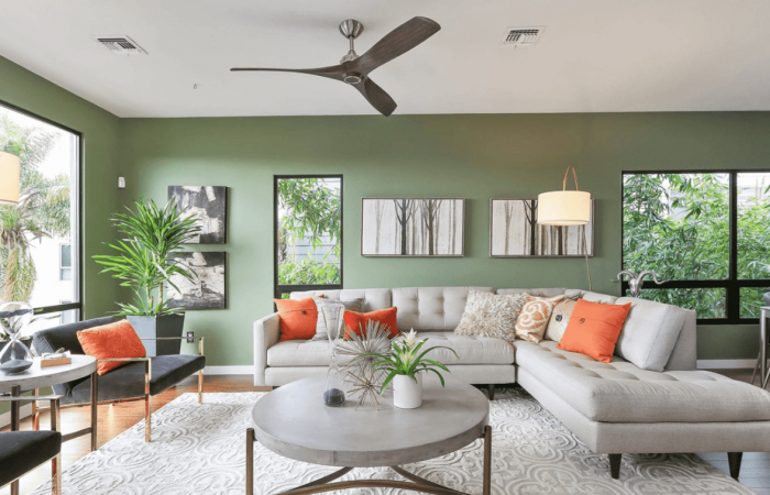 Earthy Greens living room painting