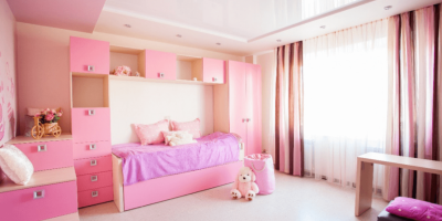 Pink kids' bedroom painting